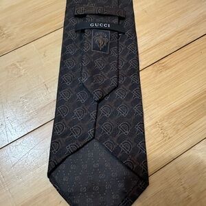 Gucci Dark Brown Geometric Men's Tie